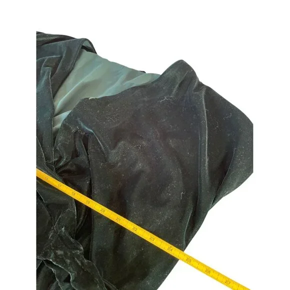 Lauren Ralph Lauren Plus Size 18W Green Velvet Faux Wrap Cocktail Dress - Picture 8 of 13